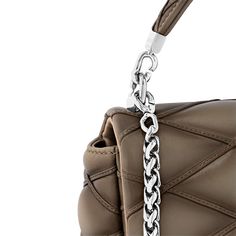 LOUIS VUITTON® - Go-14 Mm - Taupe Luxury Baguette Bag With Silver-tone Hardware, Luxury Top Handle Baguette Bag With Silver-tone Hardware, Luxury Travel Bags With Chain Strap, Luxury Bags With Chain Strap And Double Handle, Luxury Handheld Bag With Chain Strap, Luxury Top Handle Bag With Chain Strap, Luxury Bags With Chain Strap And Top Handle, Top Handle Satchel With Chain Strap For Travel, Luxury Bags With Chain Strap For Business