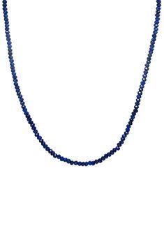 Blue Lapis Beaded Necklace | ZOE LEV Adjustable Single Strand Sapphire Necklace, Sapphire Colored Lapis Lazuli Single Strand Necklace, Sapphire Single Strand Necklace With Round Beads, Sapphire Color Lapis Lazuli Necklace, Sapphire Single Strand Necklace In Lapis Lazuli, Sapphire Single Strand Jewelry With Round Beads, Blue Faceted Everyday Necklace, Sapphire Color Single Strand Lapis Lazuli Jewelry, Sapphire Single Strand Lapis Lazuli Jewelry