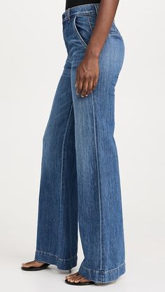 ASKK NY Denim Trousers | Shopbop Indigo Linen, Summer Trousers, Latest Jeans, Recycled Denim, Twill Pants, Raw Denim, Summer Fabrics, Denim Trousers, Wide Leg Denim