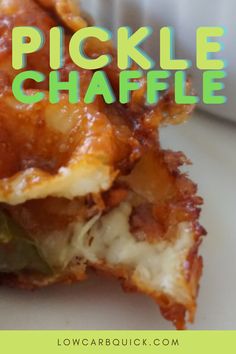 Pickle chaffle made in waffle maker Chaffle Fried Pickles, Keto Pickle Fries, Keto Fried Pickles With Cheese, Cheesy Bacon Fried Pickles, Fried Pickle Chaffle Recipe, Cheesy Ranch Pickle Chips, Keto Fried Pickles Air Fryer