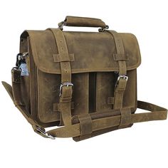 Dimension: 18 * 12.5 * 8"; Weight 10 Lb; Shoulder Strap: 37.5 - 67" Fit Laptop Width Up To 17" Width; 2 Large Sections; 3 Full Leather Straps 2 Front Clasp Latch Lock Flap Over Pocket 8 * 6.7 "; 2 Side Pockets Large Back Pocket; 2 Large Internal Pockets And Pen Holders Heavy And Heavy Duty, Full Grain Leather Made, Classic Collection White Leather Backpack, Briefcase Backpack, Tan Backpack, Backpack Outfit, Brown Leather Backpack, Black Leather Satchel, Backpack Travel, Backpack Travel Bag, Leather Laptop