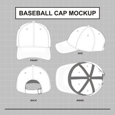 Hi, I'm selling many different kinds of Clothing Mockup on Etsy. 😇 and this is one of the example when you put your graphics on it Baseball Cap Template, Cap Template, Hat Mockup, Cap Drawing, Clothing Templates, Cap Mockup, Apparel Design Inspiration, Hat Template, Flat Drawings