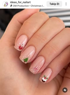 #christmas #christmasnailart #nailsofinstagram #nails #nails Cute Winter Nail Ideas, Winter Nail Ideas, Cute Christmas Nails, Christmas Gel Nails, Summery Nails, Work Nails, Festival Nails, Short Nail Designs, Winter Nail