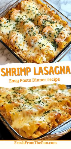 shrimp lasagna is an easy pasta dinner recipe