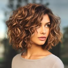 Stacked Medium Length Hair, Diy Perm At Home Curls, Naturally Curly Lob, Layers Haircut, Shoulder Length Curly Hair, Medium Length Curly Hair, Hairstyle Short