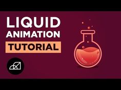 a bottle filled with liquid next to the words liquid animation