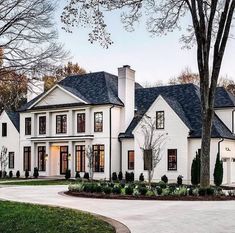 a large white house with lots of windows