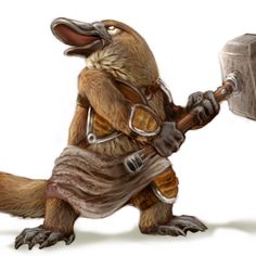 an animal with a hammer in its hand