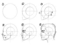 how to draw the nose and head in different ways, step by step instructions for beginners