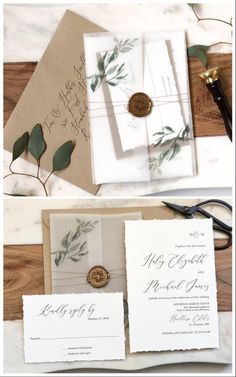 the wedding stationery is laid out and ready to be used