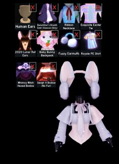 an image of the back side of a robot with many different types of clothing on it