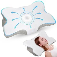 The Pulatree Ergonomic Pillow is the ideal pillow for neck pain relief and is suitable for side, back and stomach sleepers. Innovative cervical contouring and memory foam support the natural curvature of your neck, providing incredible support for spinal alignment and guaranteeing you'll never wake up with shoulder, back, spine or neck pain again! Pulatree Ergonomic Pillow upgrades ergonomic capabilities, reducing body pressure and muscle tension by 70% and maintaining good blood flow to the hea Arm Numbness, Sleep Posture, Pillow For Neck, Cervical Pillow, Neck Support Pillow, Orthopedic Pillow, Foam Bed, Cervical Pillows, Stomach Sleeper