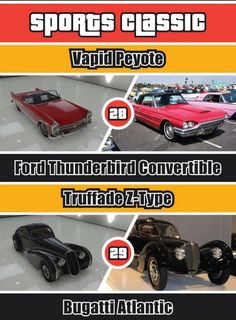 Check Out 50 GTA V Cars And Their Real Life Counterparts | Carscoops Ford Thunderbird, Gaming Memes