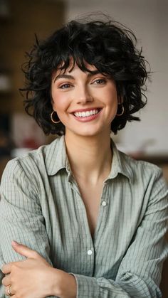 Pixie Cut Curly Hair, Longer Pixie Haircut, Grey Curly Hair, Sweeping Bangs, Long Face Hairstyles, Pixie Haircut For Thick Hair, Curly Pixie