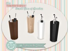 four different types of toothbrushes in black, white, and brown cups with handles