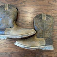 Irish Setter Cowboy Boots. Worn Once! My Husband Should Have Gotten 13w And He Missed The Return Window. Open To Offers! Rustic Brown Waterproof Boots With Round Toe, Western Style Boots With Round Toe For Outdoor Work, Brown Slip-on Boots With Reinforced Toe, Western Slip-on Boots With Reinforced Heel, Rustic Steel Toe Boots With Round Toe, Rustic Brown Steel Toe Boots, Rugged Brown Work Boots With Almond Toe, Brown Reinforced Heel Work Boots With Almond Toe, Brown Work Boots With Reinforced Heel And Almond Toe