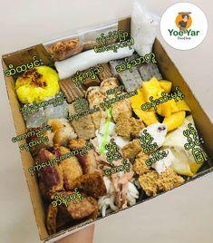 a box filled with lots of different types of food