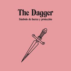 the dagger book cover with a pink background and black writing on it, in spanish