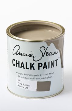 an orange paint can with the words chalk paint on it