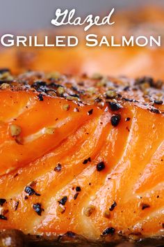 grilled salmon on a plate with text overlay