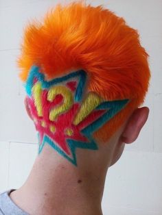 Shave Hair Design, Short Pixie Colored Hair, How To Draw Shaved Hair, Maximalist Hairstyle, Buzzcut With Designs