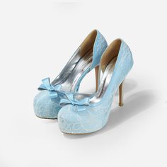 Lady Bella is a pair of custom made shoes in sweet baby blue satin. This pair of wedding heels features silky satin fabric with ivory white lace overlay. The front of this bridal heel features a dainty bow and the 4.5 inch heel of this bridal shoe is finished in silver glitter fabric. This pair of shoes is made using satin, glitter, lace, PU and other synthetic materials. They can be customized in different heel heights, colors and styles. They come with 0.5 inch elevated platform front. CUSTOMI Satin Closed-toe Wedding Shoes, High Heel Satin Wedding Shoes, Satin High Heel Wedding Shoes, High Heel Satin Wedding Shoes With Satin Bow, Satin High Heel Wedding Shoes With Satin Bow, Satin Closed Toe Wedding Shoes, Fitted Satin High Heel Wedding Shoes, Satin Wedding Shoes With Satin Bow, Closed Toe Satin Heels For Wedding