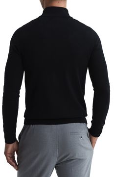 A stand collar and quarter-zip closure bring classy ease to a fitted sweater knit from expertly dyed mélange wool. 26" length (size Small) Stand collar Long sleeves 100% wool Hand wash, dry flat Imported Black Long Sleeve Cashmere Turtleneck, Black Cashmere Long Sleeve Turtleneck, Black Wool Turtleneck With Ribbed Cuffs, Black Cashmere Turtleneck With Ribbed Collar, Black Wool Polo Sweater With Ribbed Collar, Black Wool Polo Sweater With Ribbed Cuffs, Merino Wool Funnel Neck Polo Sweater, Wool Turtleneck With Ribbed Cuffs Long Sleeve, Wool Turtleneck With Ribbed Cuffs