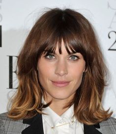 Fine Hair Fringe, Shoulder Length Hair Fringe, Alexa Chung Haircut, Hair Fringe, Long Bobs, Best Bob Haircuts, Katharine Mcphee, Kate Mara