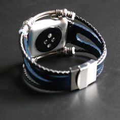 www.Nuroco.com - Handmade Apple Watch Band Made Ethnic Vintage Bead with leather Retro Punk Style Silver Adjustable Watch Bands For Everyday Use, Handmade Adjustable Watch Accessories For Everyday, Handmade Adjustable Watch Bands As Fashion Accessory, Handmade Adjustable Watch Accessories, Adjustable Silver Apple Watch Band For Everyday Use, Vintage Adjustable Apple Watch Band, Adjustable Leather Watch Band, Vintage Adjustable Apple Watch Band Rectangular, Adjustable Vintage Bracelet Strap Apple Watch Band