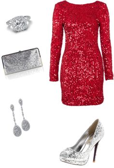 15 Fantastic Party Outfit Ideas for Christmas Pretty Designs Glitter Dress Outfit, Dress Outfits Polyvore, Red Glitter Dress, Hot Red Dress, Outfit Ideas Christmas, Outfit Polyvore, Xmas Outfits, Valentines Day Dresses, Christmas Party Outfit