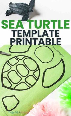 the sea turtle printable is on top of a piece of paper