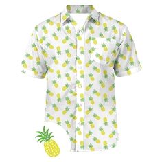 Category:Shirt; Season:Spring,Summer; Fabric:Polyester; Sleeve Length:Short Sleeves; Look After Me:Machine wash,Hand wash,Washable; Gender:Men's; Style:Designer,Breathable,Soft,Fashion,Casual; Tops Type:Shirt,Summer Hawaiian Shirt,Button Down Shirt; Occasion:Outdoor,Going out,Daily,Street,Casual; Age Group:Adults'; Fit Type:Regular Fit; Pattern:Fruit,Banana; Design:Print,Button-Down; Neckline:Turndown; Brand:OUKU; Front page:FF; Listing Date:12/02/2022; Bust:; Length:; Shoulder Width:; Fit US Si Hawaiian Fashion, Mens Summer Outfits, Pineapple Design, Hawaiian Beach, Spring Fabric, Designer Tops, Mens Hawaiian Shirts, Hawaii Shirt, Beach Shirts