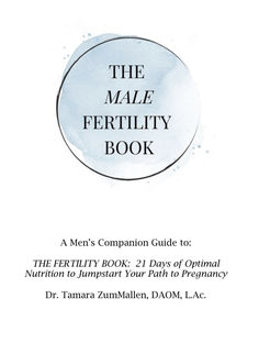 the male fertiility book is shown in black and white, with an image of a