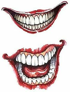 two mouths with teeth and fangs on them