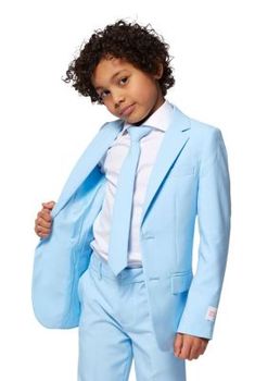 With this ice-cold, cool blue suit from OppoSuits, youll be chilling at every party. The chills up and down your spine are complimentary with goosebumps on the side. This light blue suit is without a doubt the hottest suit below zero.This suit includes pants, blazer and tie. | OppoSuits BOYS Cool Blue 2 Piece Suit + Tie, 6 Pastel Suit, Hot Suit, Dressy Clothes, Light Blue Suit, Below Zero, Suit Tie, 2 Piece Suit, Slim Fit Suits