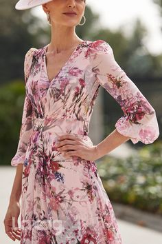 23005 - A-Line V-Neck Quarter Sleeves Printed Chiffon Mother of the Br – Laxag Cocktail Dress Style, Wedding Cardigan, Homecoming Formal Dresses, Long Sleeve Cocktail Dress, Mother Wedding Dress, Mother Of Bride, Mother Of The Bride Dress, Chiffon Long Sleeve, Dress Picture