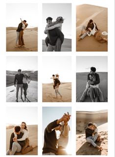 a collage of photos with people in the desert