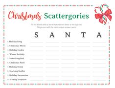 a christmas scattererore is shown with the words santa and candy canes