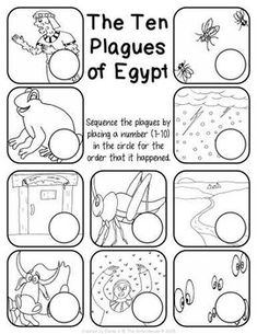 the ten plagues of egypt worksheet with pictures and words to help students learn how