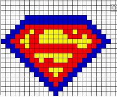 a cross stitch pattern with the shape of a superman symbol in red, yellow and blue