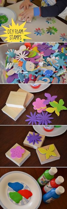 the process for making paper flowers is shown