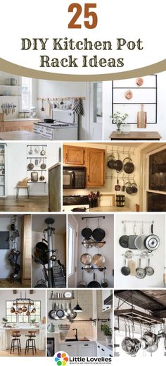 25 diy kitchen pot rack ideas that are easy to make and great for small spaces