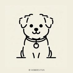 a black and white drawing of a dog with a collar on it's neck