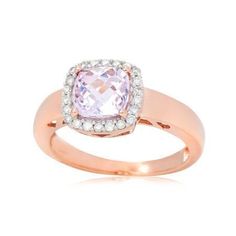 Rose Gold 14K Prong Set  Pink Kunzite With 18.75 Carats Diamonds Ring Luxury Pink Gold Rings With Prong Setting, Luxury Pink Halo Ring With Prong Setting, Womens Wedding Ring Sets, Kunzite Ring, Pink Kunzite, Wiccan Jewelry, How To Make Rings, Diamonds Ring, Silver Jewelry Rings