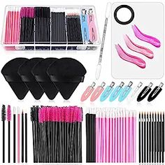 Artist Supplies Disposable Mascara Wands, Lip Brushes, Hair Clips Powder Puffs for Face with Storage Box Makeup Mixing Palette, Makeup Artist Supplies, Makeup Applicators, Lip Brushes, Disposable Mascara Wands, Makeup Artist Kit, Úložný Box, Makeup Supplies, Artist Supplies