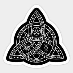 a black and white sticker with an intricate design