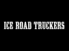 the ice road truckers logo is shown on a black background with white lettering that reads,