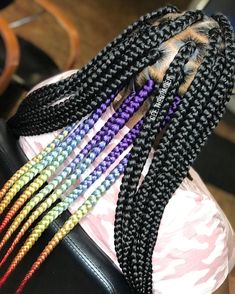 Jumbo Box Braids With Color, Box Braids With Color, Braids With Color, Braids Medium, Big Box Braids Hairstyles