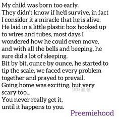 a poem written in purple and white with the words,'my child was born to early