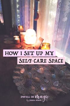 Inspiration for creating a sacred self-care space Self Care Space, Frases Yoga, Spiritual Room, Meditation Room Decor, Healing Room, Zen Room, Meditation Altar